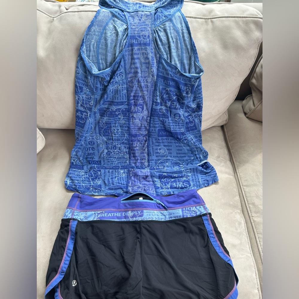 Lululemon Matching top and shorts